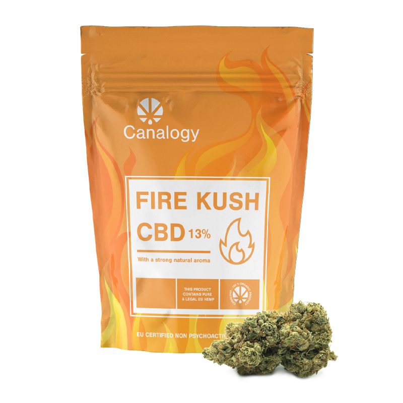 Canalogy CBD Hennepbloem Fire Kush 13%, 1 g - 1000 g