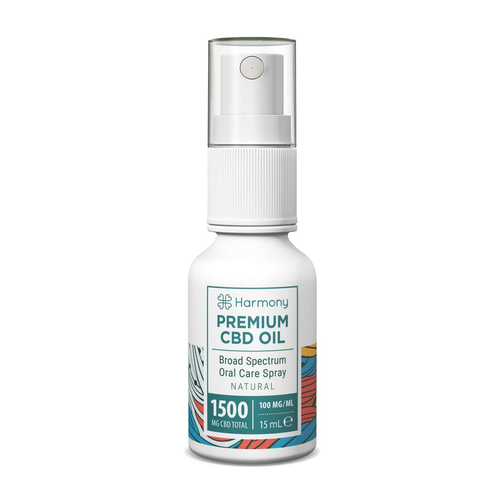 Harmony CBD sprej na ústnu starostlivosť 1500 mg, 15 ml, prírodný