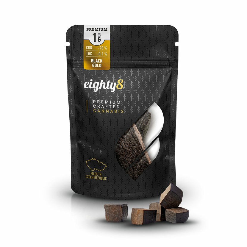 Eighty8 CBD-hennep bloem Zwart Goud -1 tot 25 gram