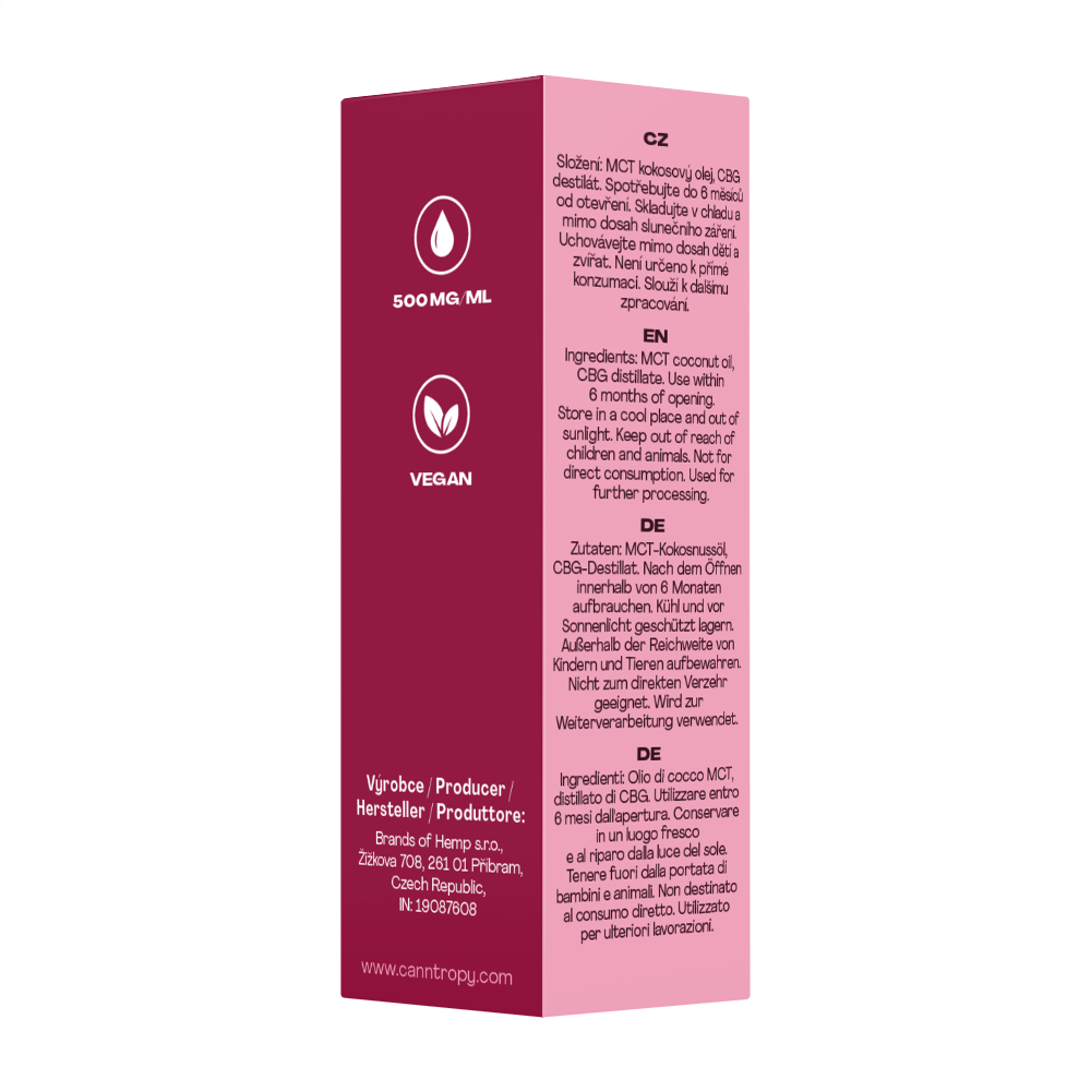 Canntropy CBG prémiový kanabinoidný olej - 40 %, 4000 mg, 10 ml