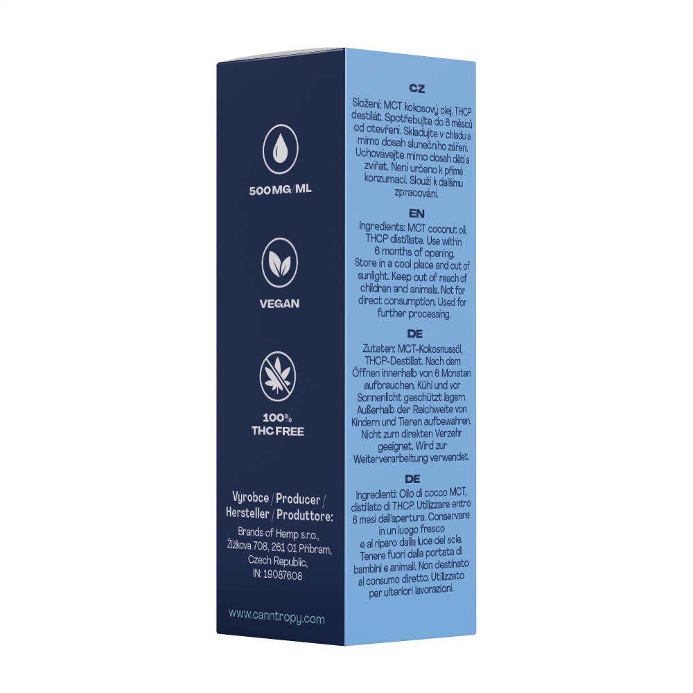 Canntropy THCP premium cannabinoide olie - 5% THCP, 50 mg/ml, 10 ml