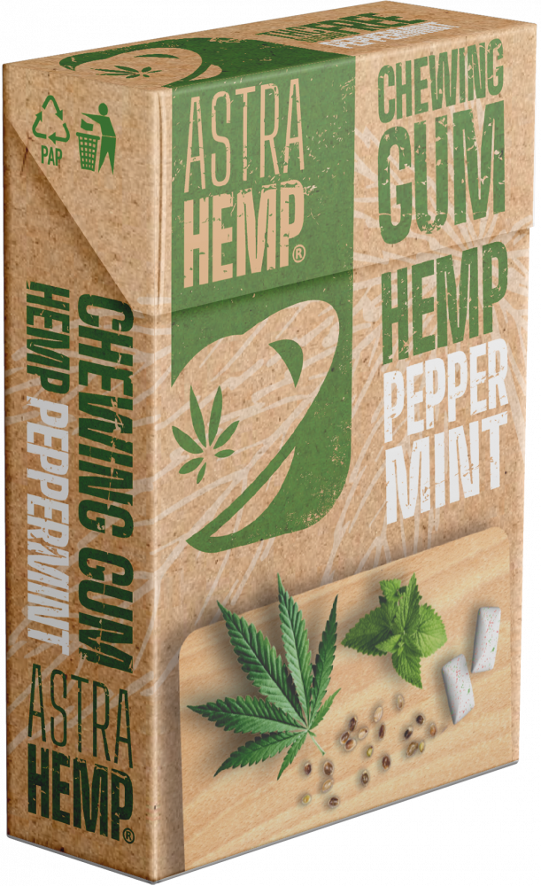 Astra Hanf Pfefferminze Cannabis Kaugummi (Zuckerfrei), 24 g