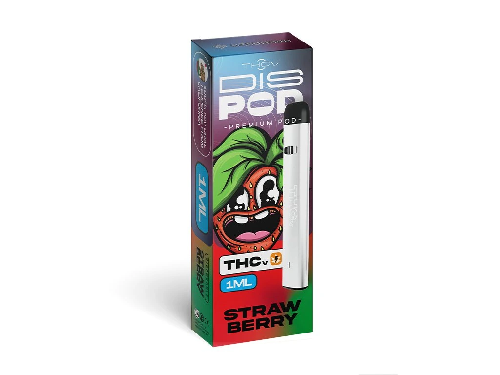 Czech CBD THCV Vape Pen disPOD Erdbeere, 25 % THCV, 67 % CBG, 1 ml