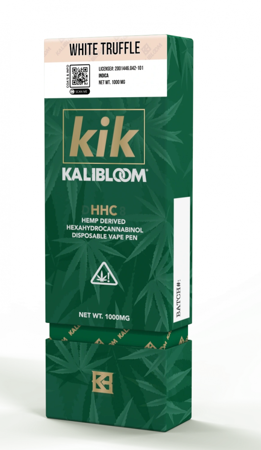 Kalibloom HHC Vape Pen Witte Truffel 96%, 1000 mg HHC, 1 ml