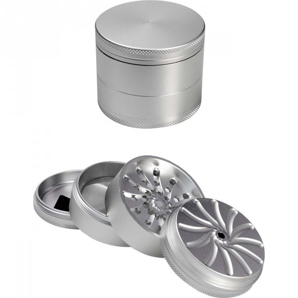 Masher Aluminium Grinder zilver 4-delig, 63 x 52 mm