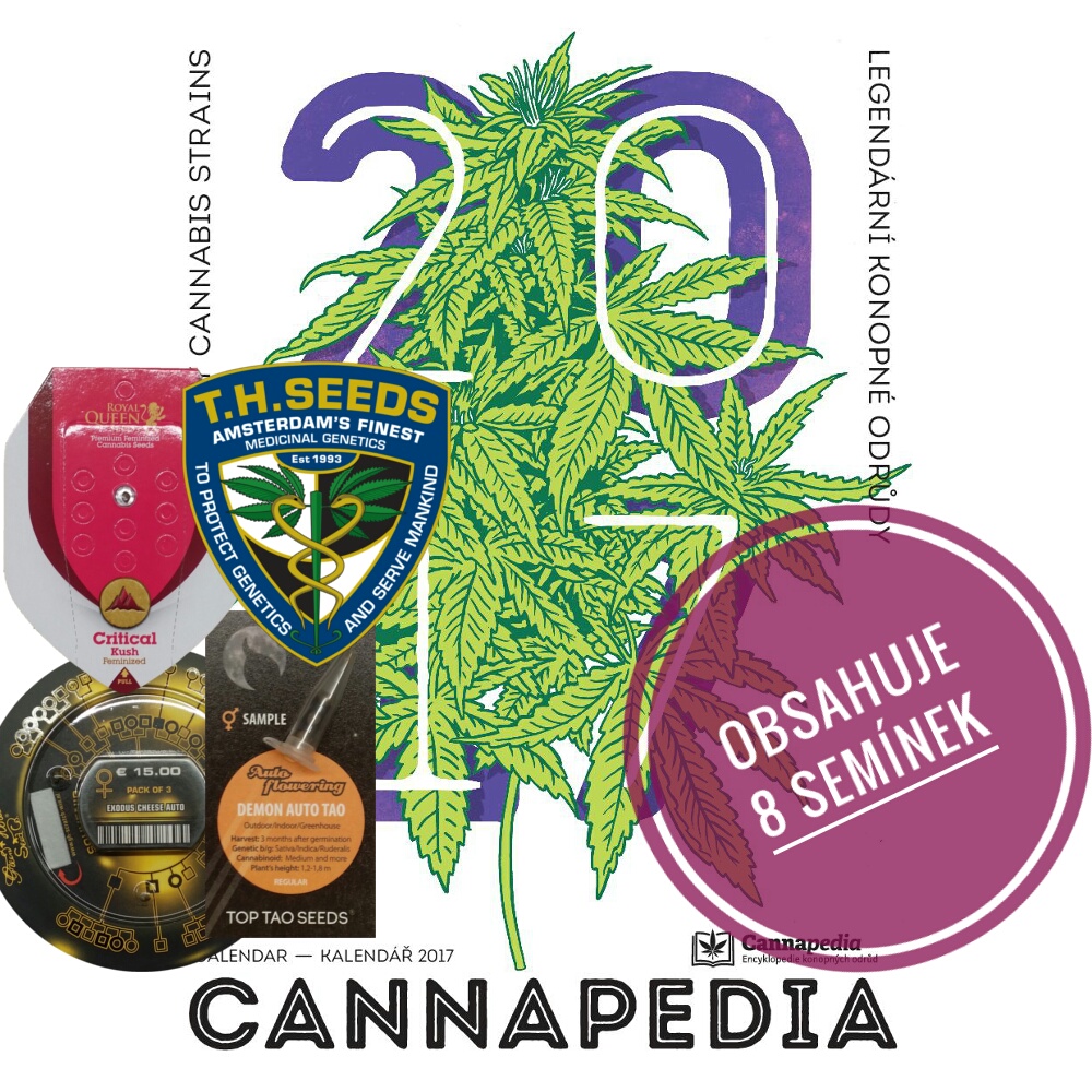 Kalendář Cannapedia 2017 - Legendarische konopné odrůdy + 4 balení seminek