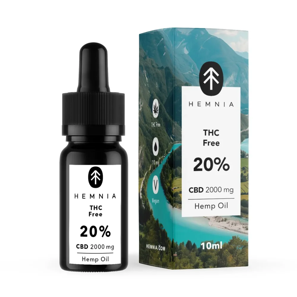Hemnia CBD olej 20% bez THC, 2000 mg, 10 ml