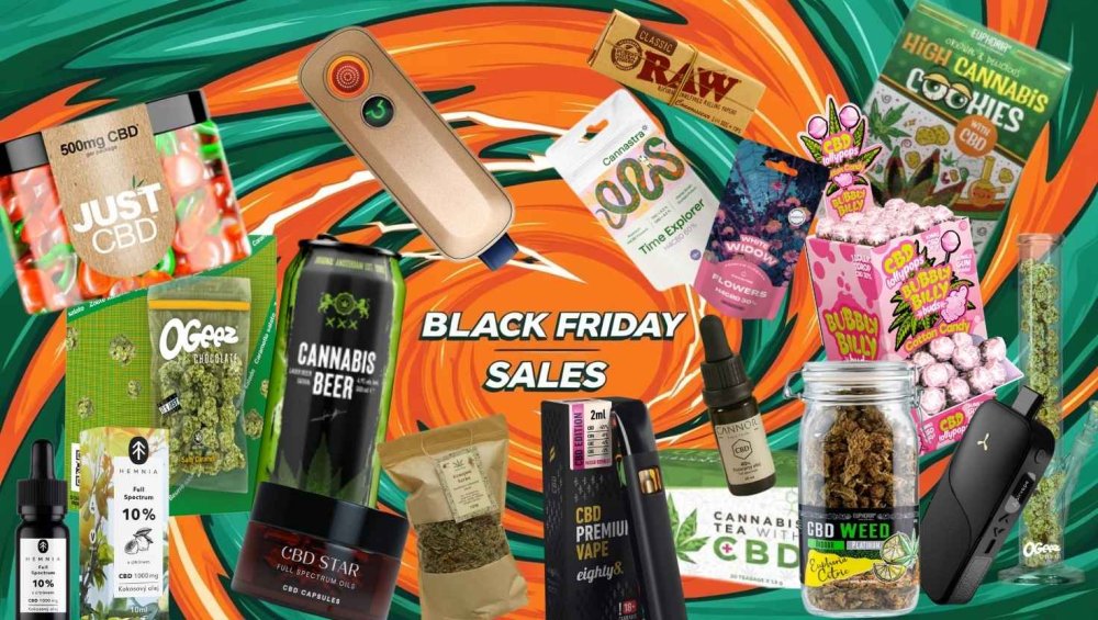 Black Friday Sales and around various products from brands such as Hemnia, Canntropy, Cannastra, Multitrance, Just CBD, Ogeez, CBD Star, Eighty8, Euphoria, AirVape, Raw, Firefly, Cannor, Good Cannabis