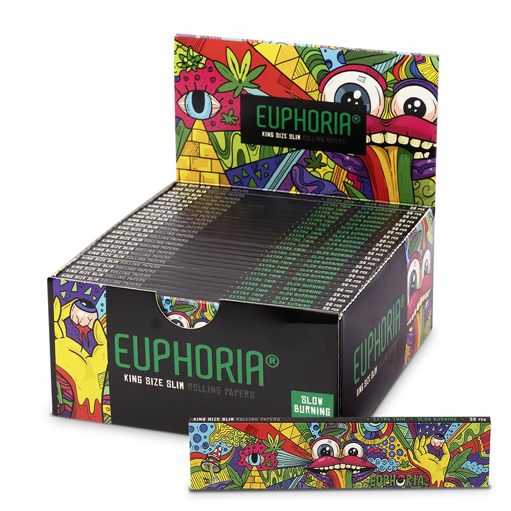 Euphoria Papieriky na balenie Kingsize Slim Vibrant, 32 kusov