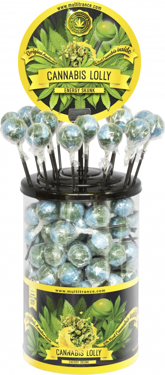 Cannabis Energy Skunk Lollies – Displaydose (100 Lollies), 1800 g
