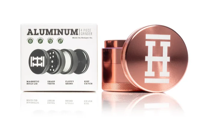 HEMPER Geanodiseerde aluminium kruidenmolen roségoud, 4-delig, 56 mm