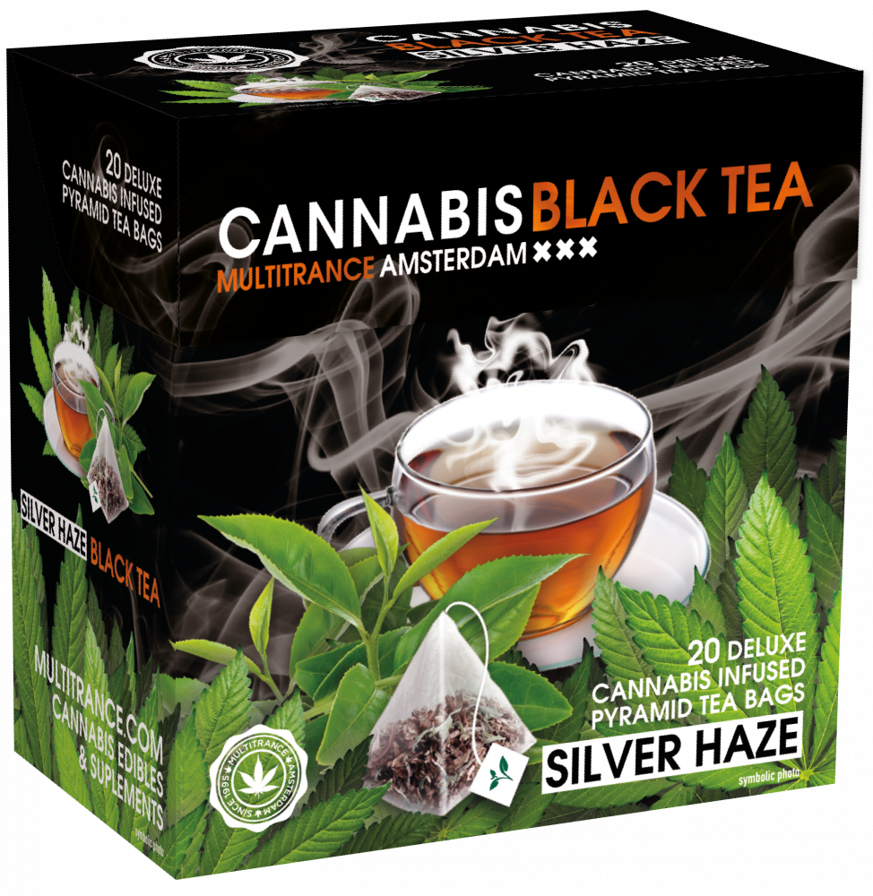 Čierny čaj Cannabis Silver HaZe (balenie 20 pyramídových vrecúšok), 40 g