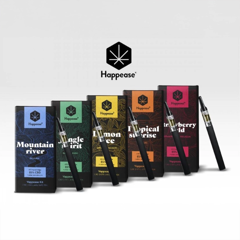 Happease Classic Vaping Kit, Alle 5 in 1 Set, 85% CBD, 3000 mg, 0,5 ml