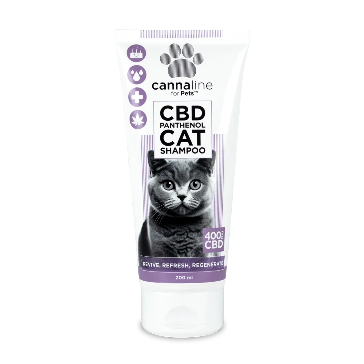 Cannaline CBD kočičí šampon s panthenolem, CBD 400 mg, 200 ml