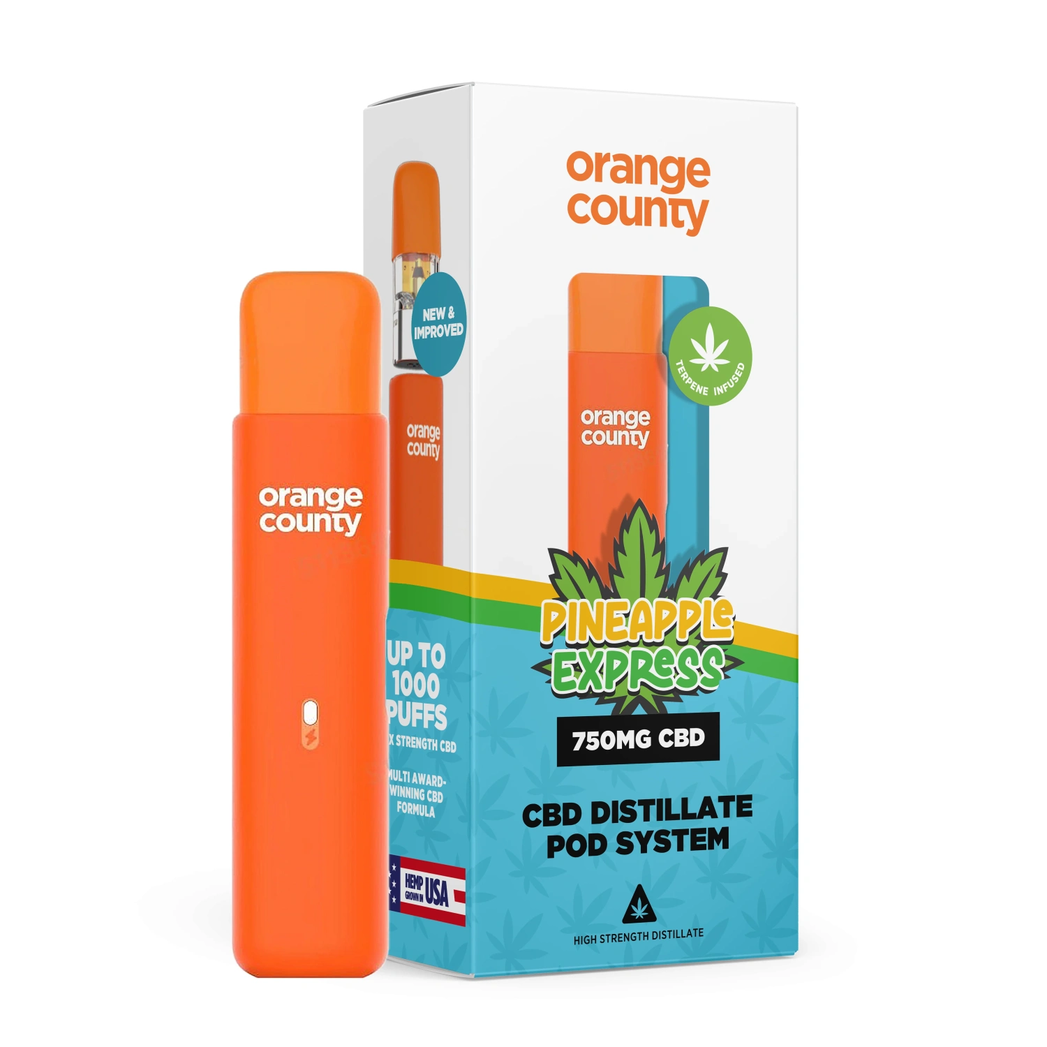 Orange County CBD podové pero na vapovanie Pineapple Express, 1 ml