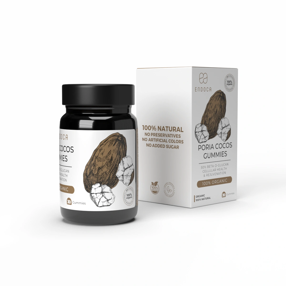 Endoca Poria hubové želé cukríky, 10 mg CBD, 30 ks, 60 g