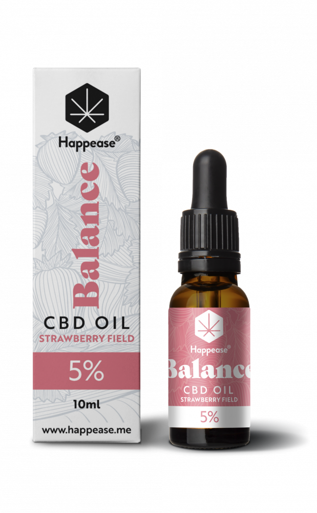Happease Balance CBD Olie Aardbeienveld, 5% CBD, 500 mg, 10 ml