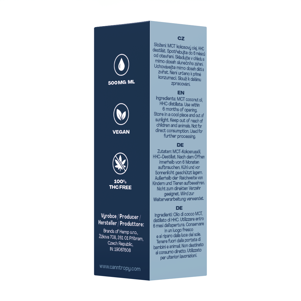 Canntropy HHC Premium Cannabinoide Olie - 50 % HHC, 5000 mg, 10 ml