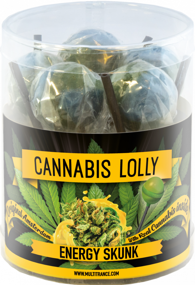 Cannabis Energy Skunk Lollies – Geschenkbox (10 Lollies), 24 Boxen im Karton, 4320 g
