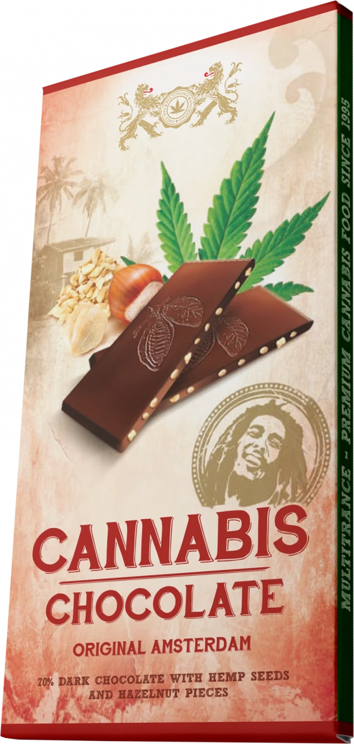 Bob Marley Cannabis & Hazelnuts tmavá čokoláda, 80 g