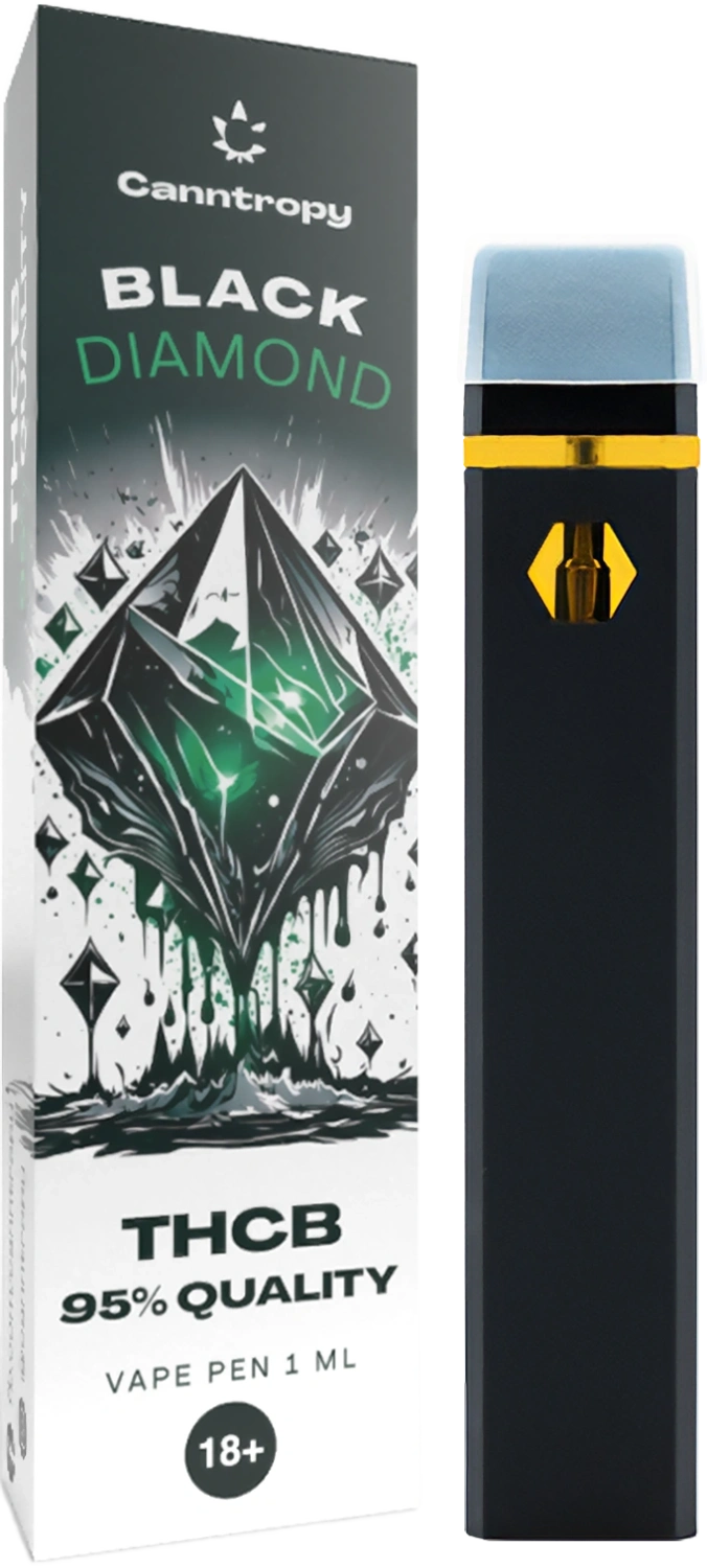 Canntropy THCB Disposable Vape Pen Black Diamond, THCB-kwaliteit 95%, 1 ml