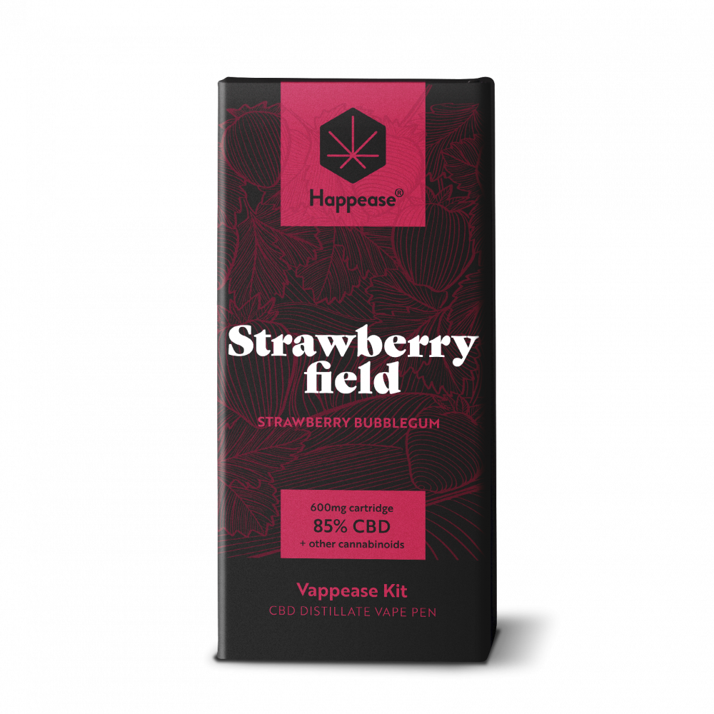 Happease Classic Strawberry Field - Vaping Kit, 85% CBD, 600 mg, 0,5 ml