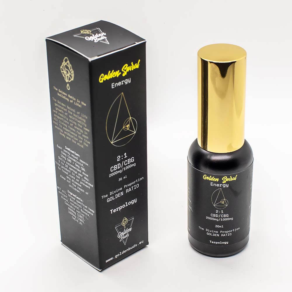 Golden Buds Golden Spiral (Energie) Spray, 10%, 2000 mg CBD/1000 mg CBG, 30 ml