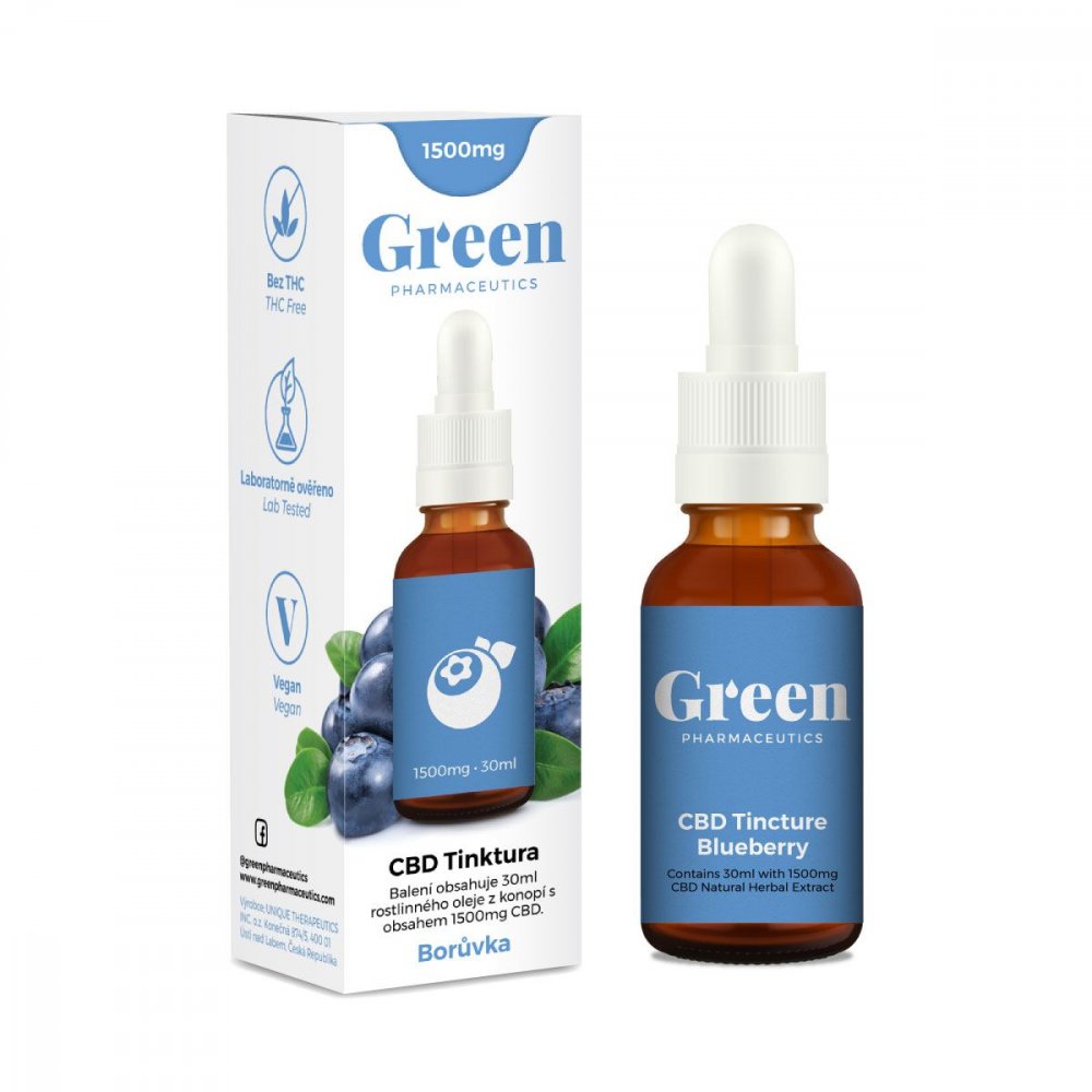 Green Pharmaceutics CBD Bosbessentinctuur - 5%, 1500 mg, 30 ml