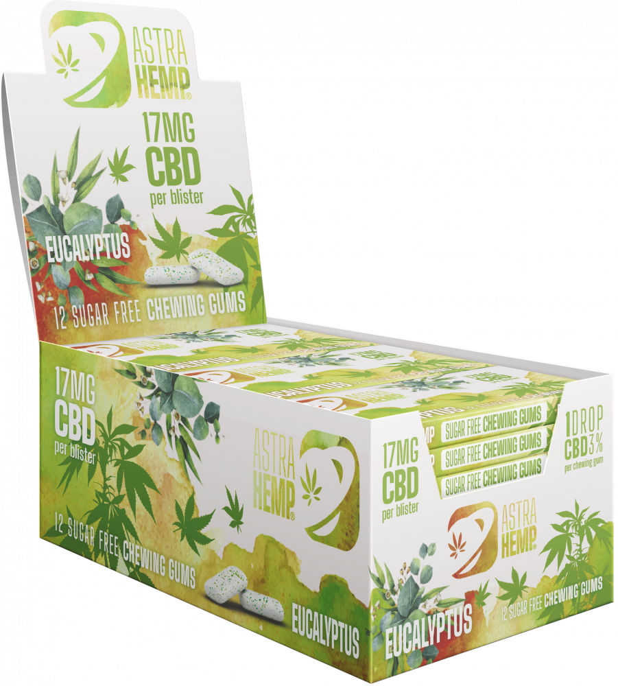 Astra Konopné žvýkačky Eucalyptus ( 17 mg CBD ), 17 g
