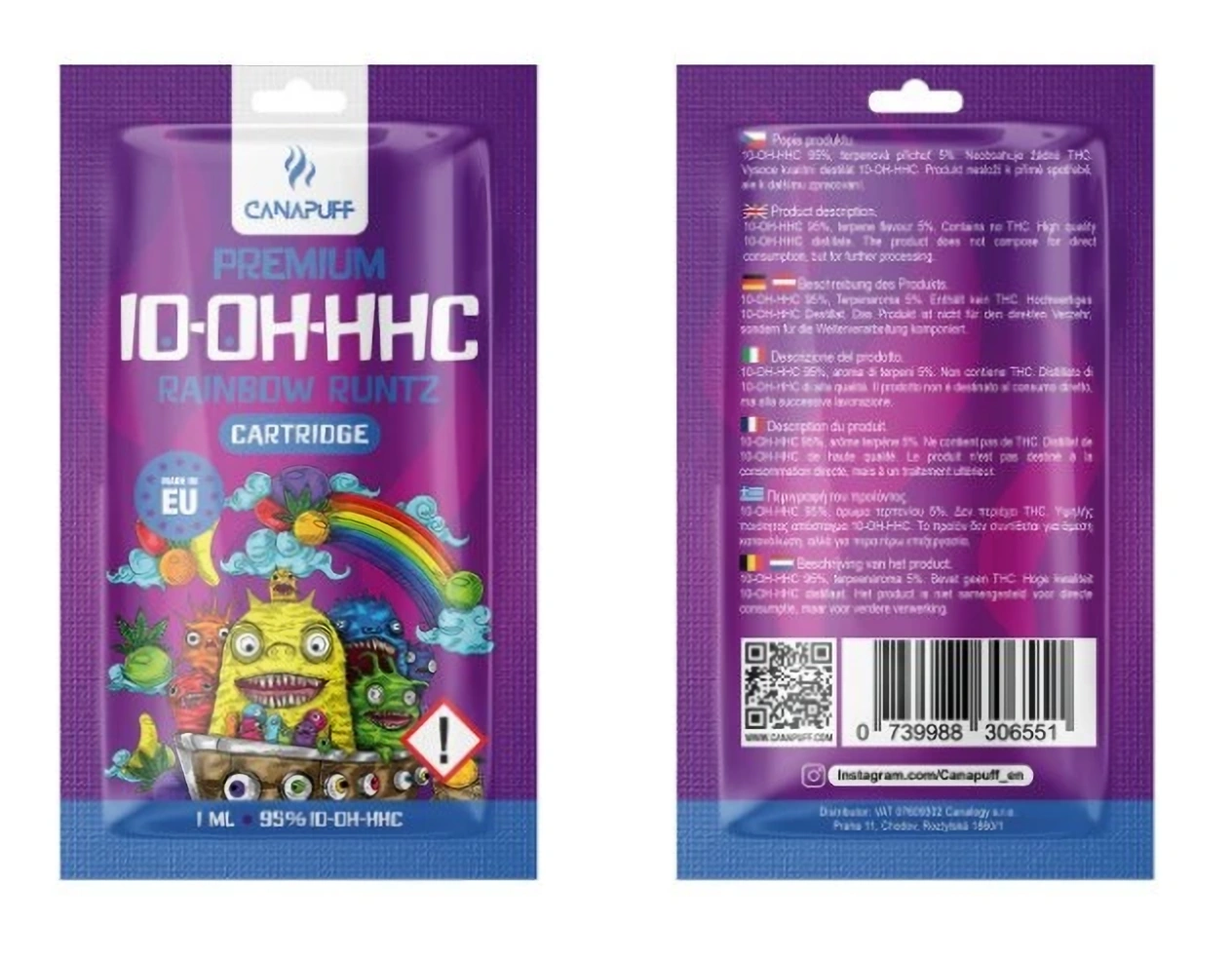 CanaPuff 10-OH-HHC-patroon Rainbow Runtz, 10-OH-HHC 95%, 1 ml