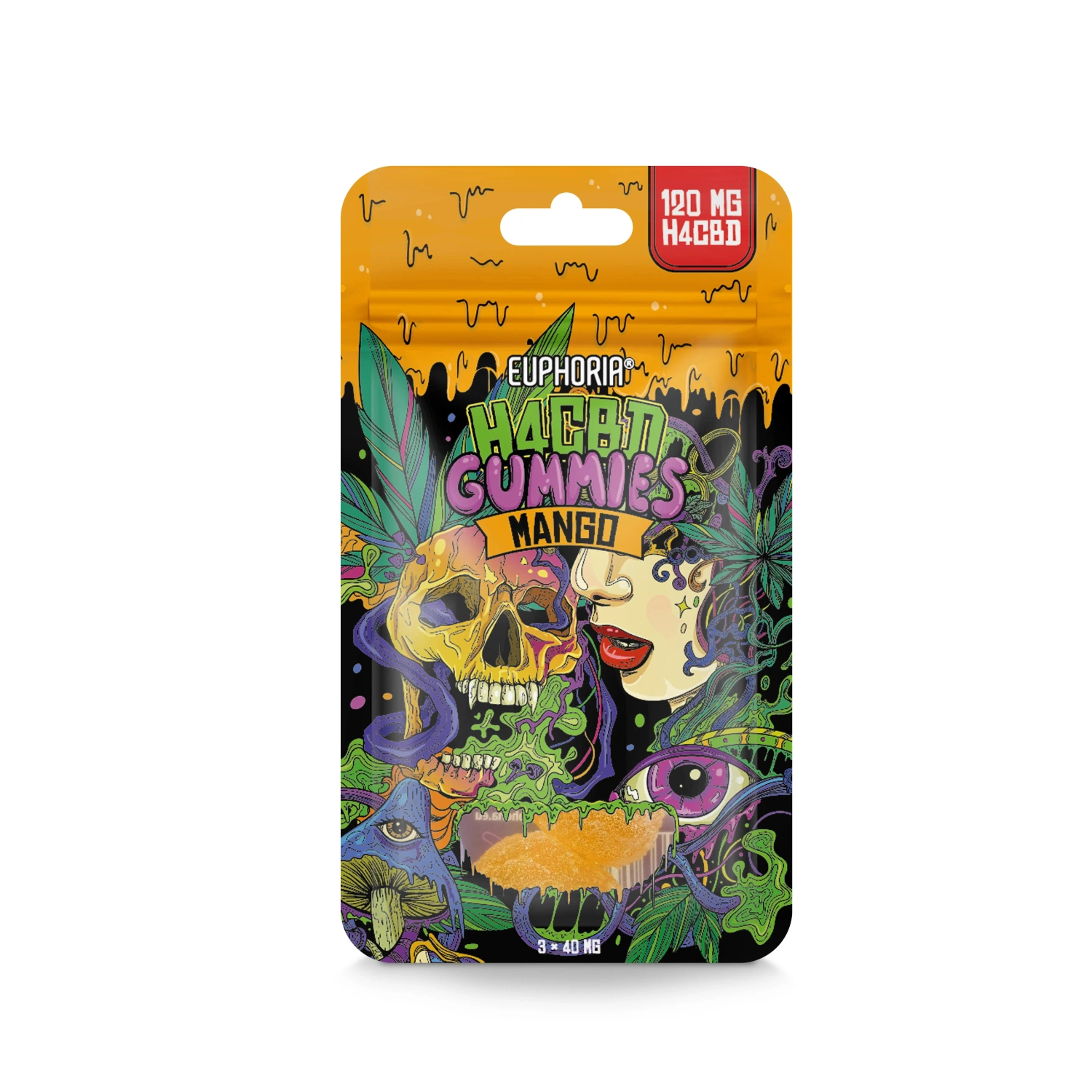 Euphoria H4CBD Gummies Mango, 3 Stück x 40 mg, 120 mg