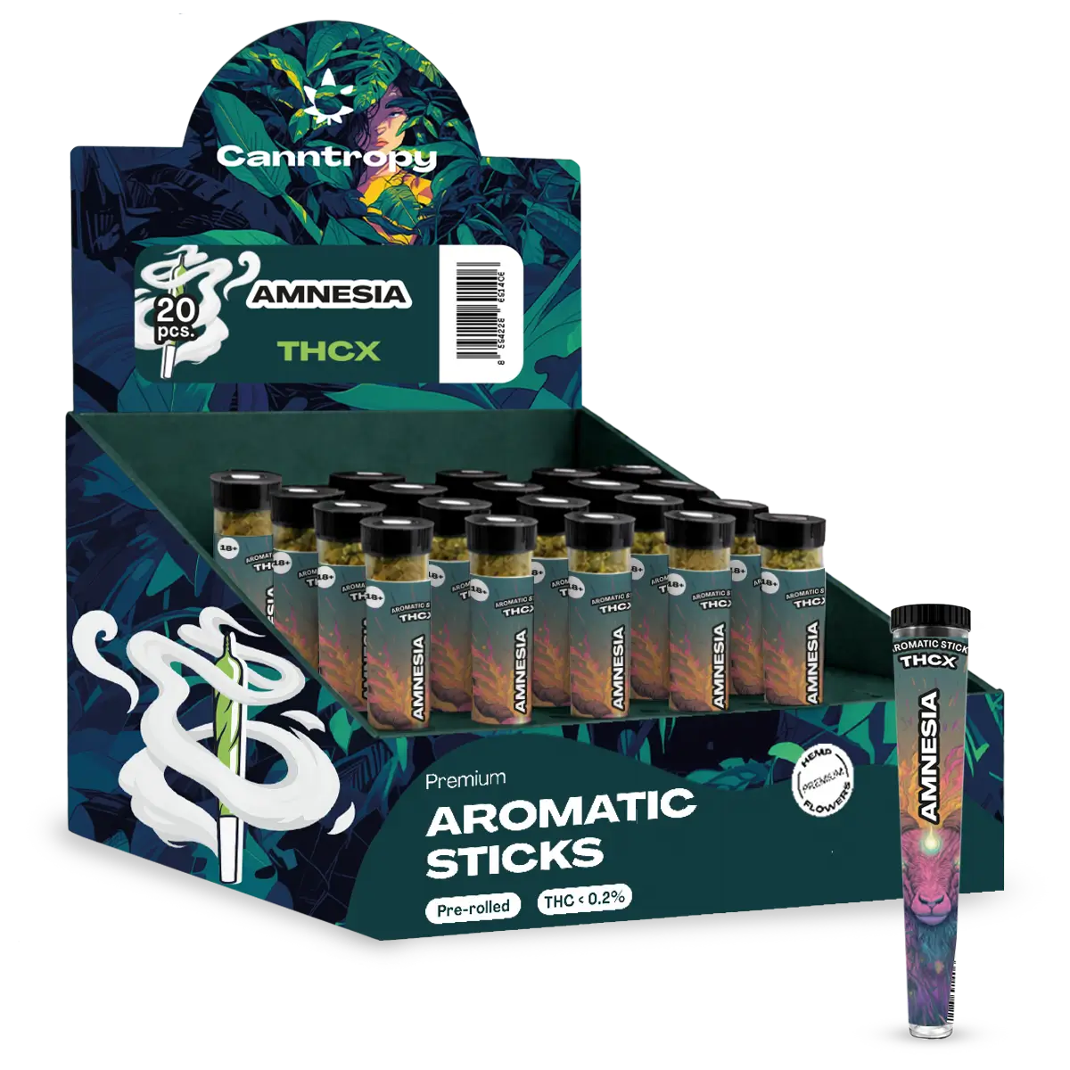 Canntropy THCX Prerolls Amnesia, displej box 20 ks
