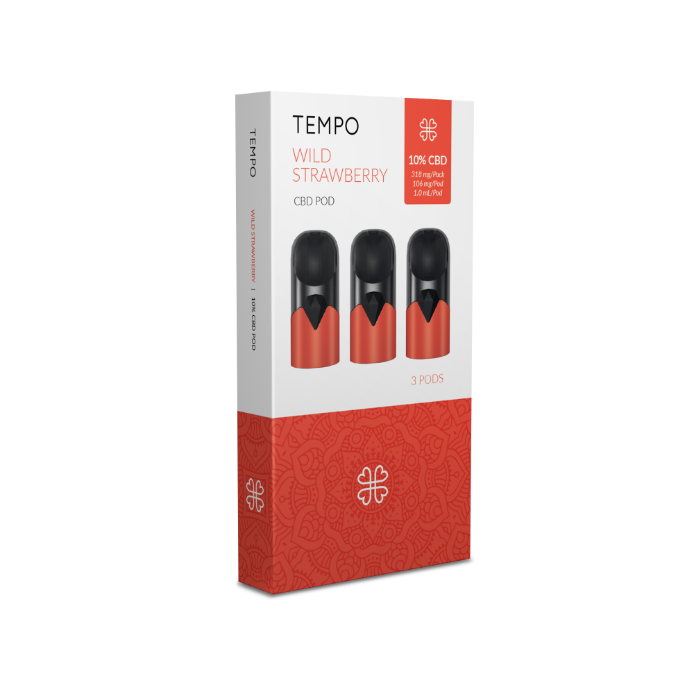 Harmony Tempo 3-Pods Pak - Aardbei, 318 mg CBD