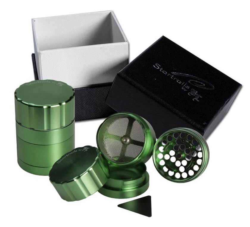 Startrails Aluminium grinder 4-delig groen, 42 x 56 mm