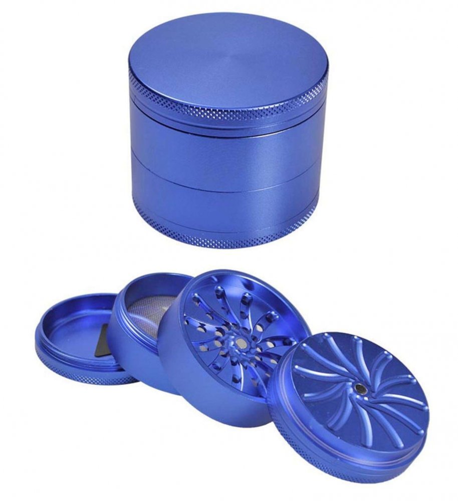 Masher Aluminium Grinder blauw 4-delig, 63 x 52 mm