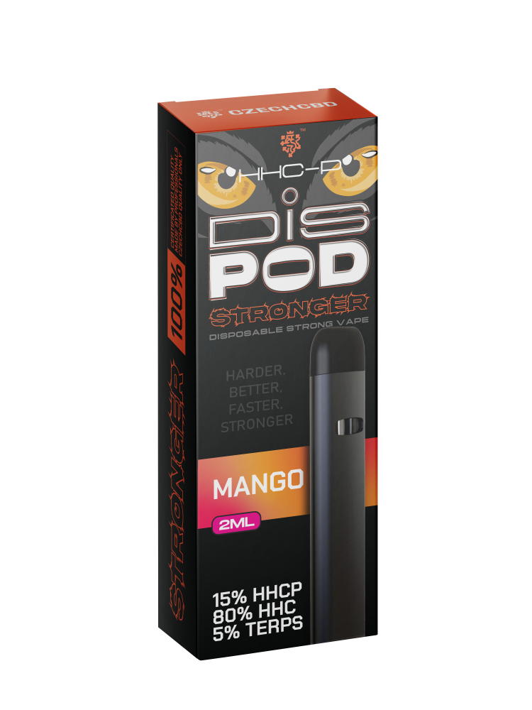 Czech CBD HHCP Vape Pen Sterker disPOD Mango 15% HHCP, 80% HHC, 2 ml