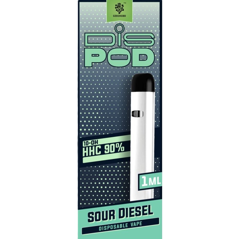 Czech CBD 10-OH-HHC Vape Pen disPOD Sour Diesel, 90% 10-OH-HHC, 1 ml