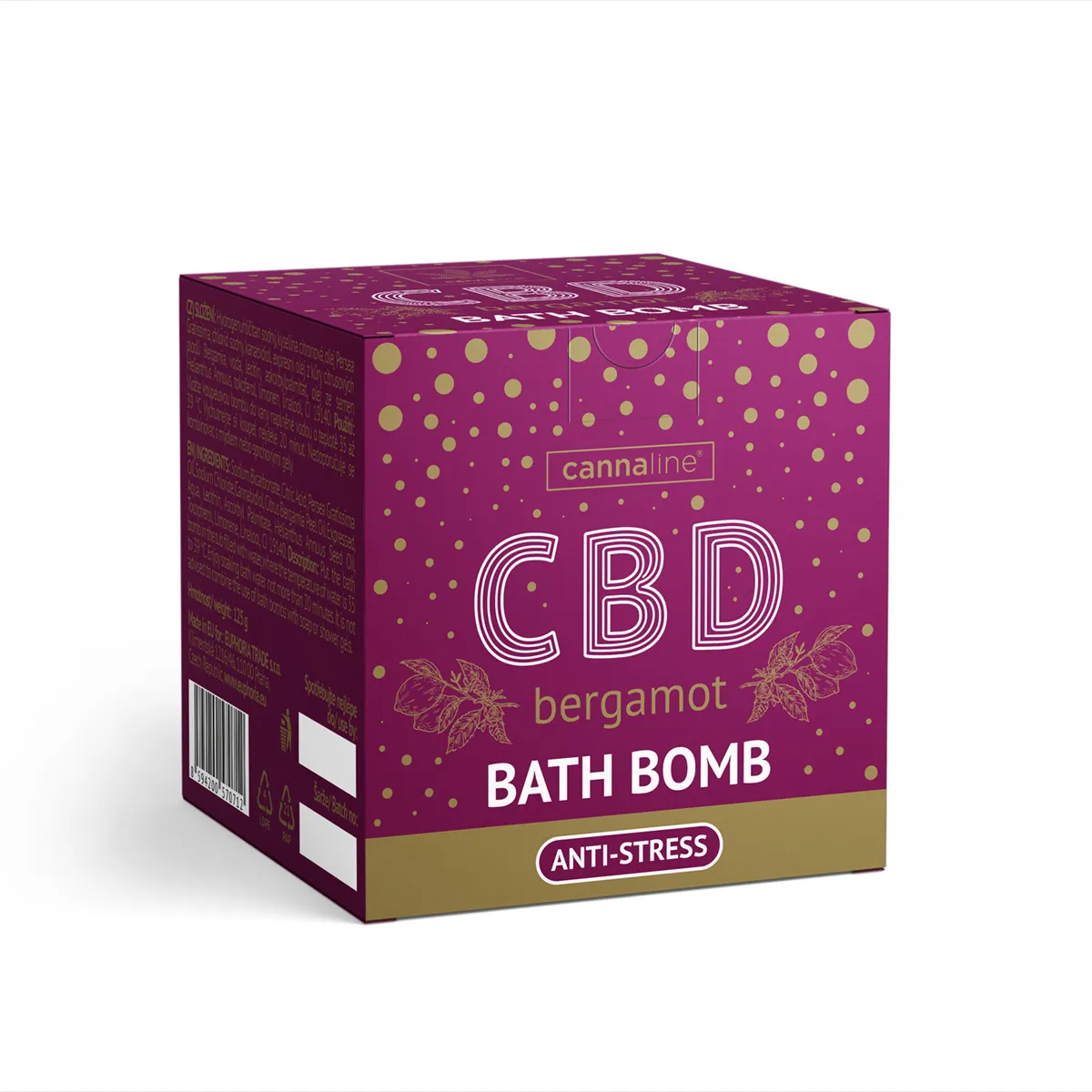 Cannaline CBD antistresová šumivá bomba do kúpeľa s bergamotom