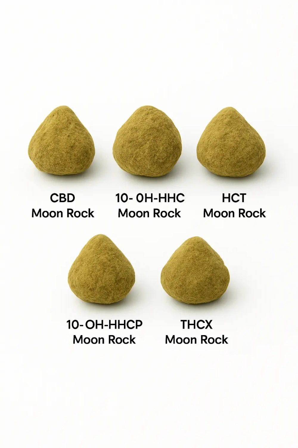 Moon Rock Flowers Probeset - CBD Moon Rock, 10-OH-HHC Moon Rock, HCT Moon Rock, 10-OH-HHCP Moon Rock, THCX Moon Rock 5 x 1 g