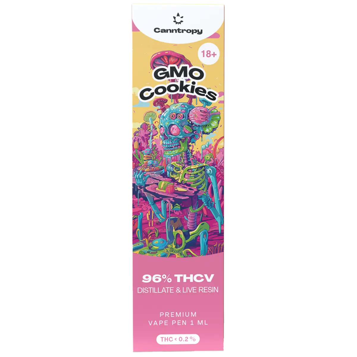 Canntropy THCV Einweg-Vape-Pen GMO Cookies Live-Harz-Terpene, THCV 96% Qualität, 1 ml