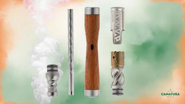 All parts of The WoodWynd — mouthpiece, condenser, body, tip and cap, with the Canatura logo at the bottom right