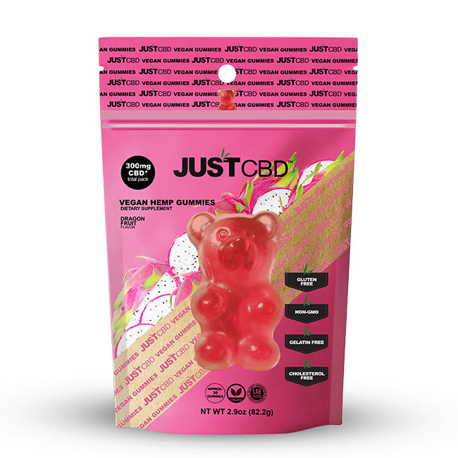 JustCBD veganistische gummies Drakenfruit 300 mg CBD