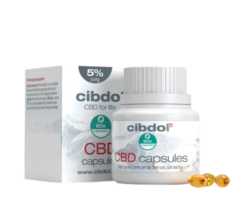 Cibdol mäkké gélové kapsuly 5% CBD, 500 mg CBD, 60 kapsúl