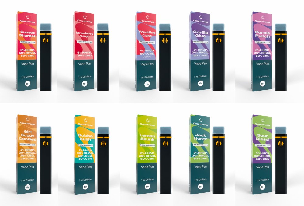 Canntropy HHCPO Blend Vape pen Bundel, alles in één set - 10 smaken x 1ml