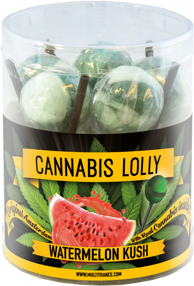 Cannabis Watermelon Kush Lollies – Geschenkbox (10 Lollies), 24 Boxen im Karton, 4320 g