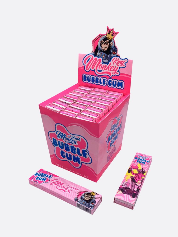 Monkey King Smellpack Pink KS papírky a filtry, (Vůně žvýkačky)