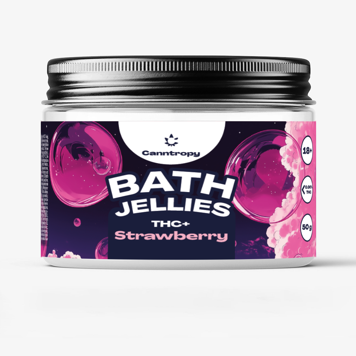 Canntropy THC+ Bath Jellies Strawberry, 10 ks x 5mg, 50g