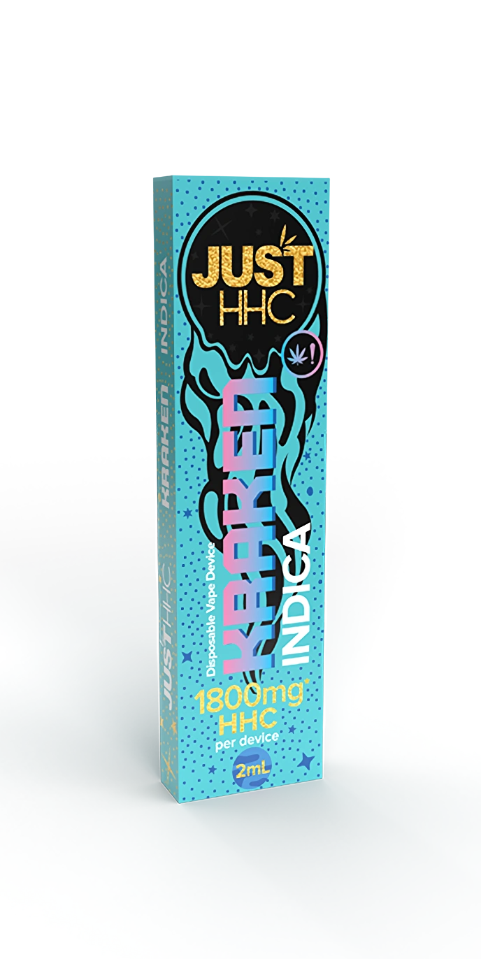 JustHHC Wegwerp HHC Vape Kraken indica, 1 800 mg HHC, 2 ml