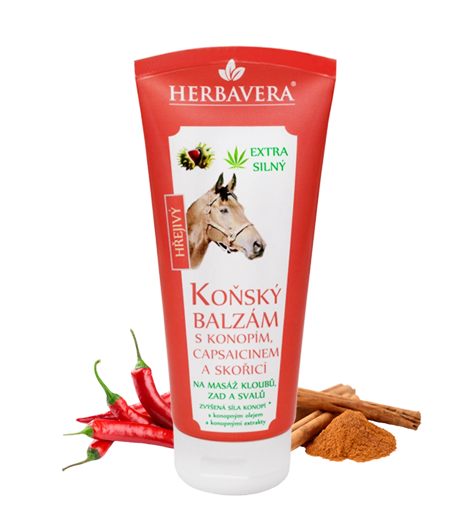 Herbavera Hrejivý konský balzam s konope, kapsaicínom a škoricou, 200 ml