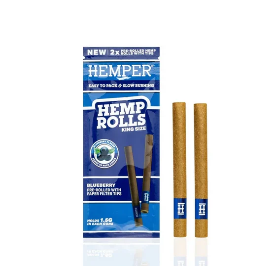 HEMPER Hemp Rolls King Size s papierovým Tipom 2ks - Čučoriedka